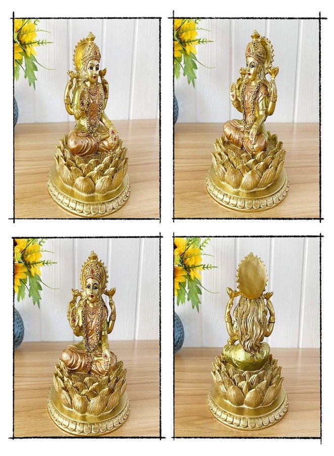 BangBangDa Hindu Goddess Lord Laxmi Statue - Lakshmi Statue Indian God Home Office Temple Mandir Puja Items India Idol Figurine Murti Pooja Diwali Gifts Yoga Zen Altar Shrine Ornament - Image 4